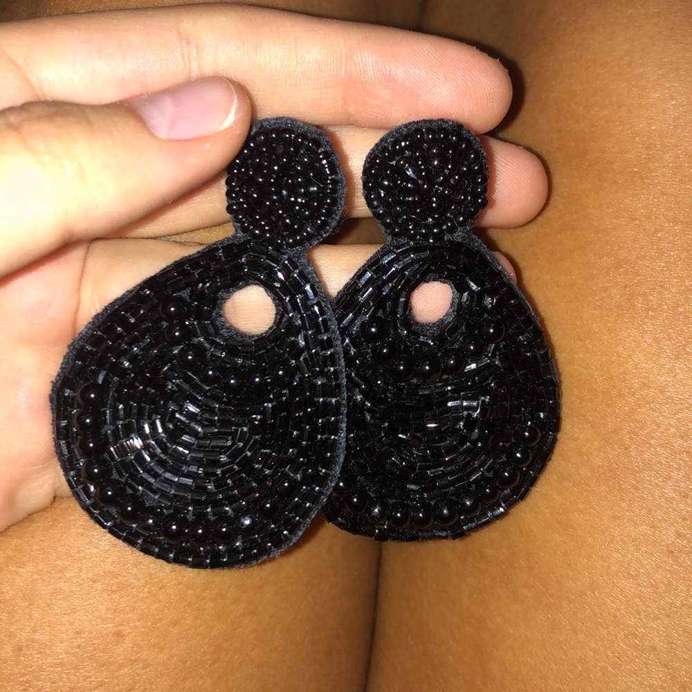 Beaded black earrings